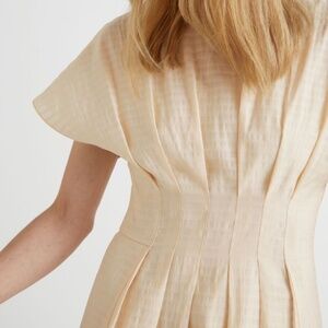 & Other Stories Linen Midi Dress Size 34 beige